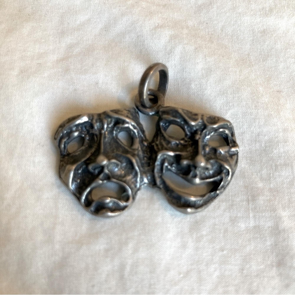 Sterling Silver drama masks pendant